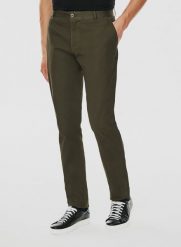 PAKO LORENTE – Gładkie spodnie męskie w kolorze zielonym. Zielone spodnie materiałowe Pako Lorente, na co dzień, l, bez wzorów, z bawełny, casualowe. Za 99.99 zł.