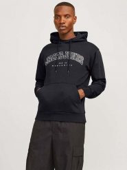Jack & Jones Bluza "Caleb" w kolorze czarnym rozmiar: M. Czarne bluzy Jack & Jones, m, bez wzorów, z bawełny, z kapturem. Za 70.74 zł.