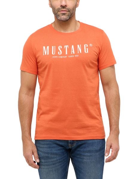 Męski T-Shirt Mustang Style Austin Burnt Ochre 1016264 7105. Brązowe t-shirty Mustang, m, bez wzorów, bez kołnierzyka, bez ramiączek. Za 69.99 zł.