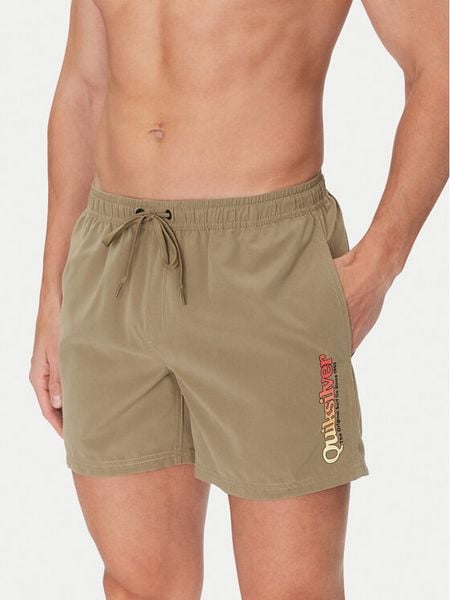 Quiksilver Szorty kąpielowe Spl Fineline Volley 15 EQYJV04141 Khaki Regular Fit. Brązowe kąpielówki Quiksilver, l, bez wzorów, z syntetyku. Za 89.99 zł.