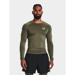 Koszulka termoaktywna męska UNDER ARMOUR 1361524 z długim rękawem. Zielone bielizna termoaktywna Under Armour, m, bez wzorów, bez ramiączek, do biegania. Za 118.54 zł.