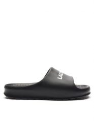 Lacoste Klapki Branded Serve Slide 2.0 747CMA0015 Czarny. Czarne klapki LACOSTE, z tworzywa sztucznego. Za 139.99 zł.