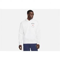 Bluza sportowa męska Nike Air Jordan Psg Fleece. Białe bluzy z kapturem Nike, l, bez wzorów, z kapturem. Za 521.00 zł.