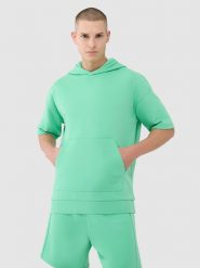 4F Bluza z krótkim rękawem z kapturem męska - zielona L. Zielone bluzy z kapturem 4F, l, bez wzorów, z bawełny, z kapturem. W wyprzedaży za 99.99 zł.