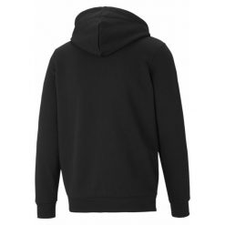 Męska rozpinana bluza z kapturem i logo Essentials PUMA Black. Czarne bluzy z kapturem Puma, m, bez wzorów, z kapturem. Za 264.00 zł.
