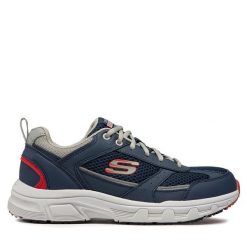 Trekkingi Skechers. Niebieskie buty trekkingowe Skechers, bez wzorów, bez zapięcia. Za 269.99 zł.
