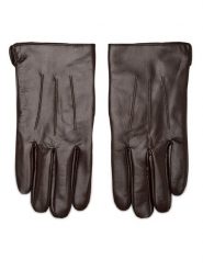 Semi Line Rękawiczki Męskie P8259-7-XL Brązowy. Brązowe rękawiczki Semi-line, bez wzorów, ze skóry. Za 59.99 zł.
