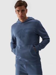 4F Bluza dresowa nierozpinana z kapturem męska - granatowa L. Niebieskie bluzy 4F, l, bez wzorów, z bawełny, z kapturem. W wyprzedaży za 119.99 zł.