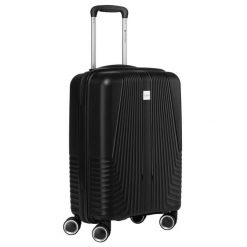 Kabinowa, czarna walizka podróżna z teleskopowym uchwytem Peterson PTN PP-09-W. Czarne walizki Peterson, bez wzorów. Za 151.99 zł.