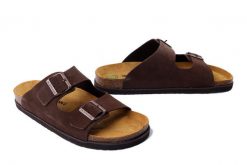 DR. BRINKMANN 600143-02 braun, klapki profilaktyczne męskie. Brązowe klapki Dr. Brinkmann, ze skóry. Za 309.90 zł.
