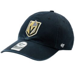 Czapka z daszkiem męska NHL Vegas Golden Knights Cap. Czarne czapki z daszkiem 47 Brand, bez wzorów, z bawełny. Za 89.99 zł.