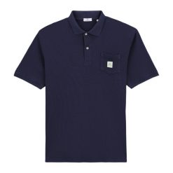 Polo Serge Blanco Logan. Niebieskie koszulki polo SERGE BLANCO, m, bez wzorów, bez kołnierzyka, bez ramiączek. W wyprzedaży za 306.50 zł.