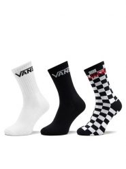 Vans Zestaw 3 par wysokich skarpet męskich Classic Crew VN000F0XY281 Czarny. Czarne skarpety Vans, bez wzorów, z materiału. Za 99.99 zł.
