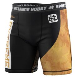 Spodenki Vale Tudo do MMA męskie EXTREME HOBBY GOLDEN WARRIOR. Czarne odzież kompresyjna EXTREME HOBBY, m, bez wzorów, z elastanu. Za 179.00 zł.