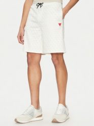 Guess Szorty sportowe Z4YD03 FL04Q Biały Regular Fit. Białe krótkie spodenki sportowe Guess, m, z aplikacjami, z bawełny. Za 249.99 zł.