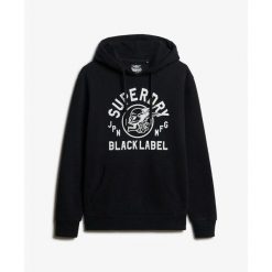 Bluza z kapturem Superdry Label. Czarne bluzy Superdry, m, bez wzorów, z kapturem. Za 392.90 zł.