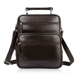 Torba męska skórzana na ramię brązowa listonoszka męska Paolo Peruzzi T-127-BR. Brązowe torby na ramię bez wzorów, z materiału, na ramię, bez dodatków. Za 259.00 zł.
