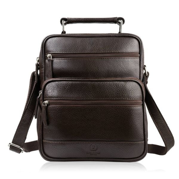 Torba męska skórzana na ramię brązowa listonoszka męska Paolo Peruzzi T-127-BR. Brązowe torby na ramię bez wzorów, z materiału, na ramię, bez dodatków. Za 259.00 zł.