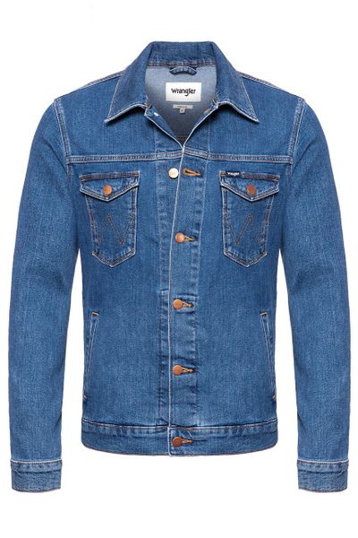 KURTKA JEANSOWA WRANGLER REGULAR JACKET MIDSTONE W44323091 112128853. Brązowe kurtki Wrangler, na jesień, m, z aplikacjami, z bawełny, z kapturem. W wyprzedaży za 119.99 zł.