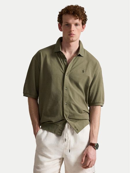 Polo Ralph Lauren Koszula 710B18514001 Zielony Regular Fit. Zielone koszule Polo Ralph Lauren, l, bez wzorów, z bawełny, bez kołnierzyka, bez ramiączek. Za 689.99 zł.