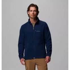 Bluza sportowa męska Columbia Fast Trek II Full Zip Fleece. Niebieskie bluzy bez kaptura Columbia, m, bez wzorów, z poliesteru, bez kaptura. Za 229.99 zł.