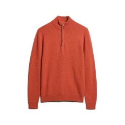 Sweter z dekoldem typu polo z siateczki Superdry Essential. Brązowe swetry nierozpinane Superdry, m, bez wzorów, z dzianiny, bez kołnierzyka, bez ramiączek. Za 297.50 zł.