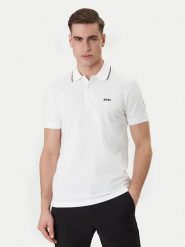 BOSS Polo Birdie Paule 50559365 Biały Slim Fit. Białe koszulki polo Boss, m, bez wzorów, z bawełny, bez kołnierzyka, bez ramiączek. Za 499.99 zł.