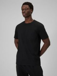 4F T-shirt regular gładki męski - czarny XL. Czarne t-shirty 4F, m, bez wzorów, z bawełny, bez kołnierzyka, bez ramiączek. Za 79.99 zł.