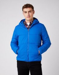 WRANGLER THE PUFFER WRANGLER BLUE W4D6WRX05 112141356. Niebieskie płaszcze Wrangler, na zimę, s, bez wzorów, bez kaptura. Za 299.99 zł.