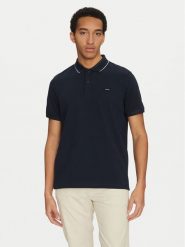 Calvin Klein Polo K10K114141 Granatowy Regular Fit. Niebieskie koszulki polo CALVIN KLEIN, m, bez wzorów, z bawełny, bez kołnierzyka, bez ramiączek. Za 209.99 zł.