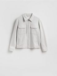 Kurtka koszulowa - jasnoszary. Szare kurtki Reserved, l, bez wzorów, z bawełny, bez kaptura. Za 199.99 zł.