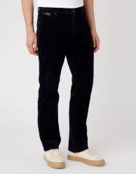 WRANGLER TEXAS MĘSKIE SPODNIE SZTRUKSY BLACK W121A2100 112320120. Czarne spodnie materiałowe Wrangler, l, bez wzorów, z materiału. Za 219.99 zł.