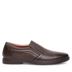 Półbuty Sergio Bardi. Brązowe eleganckie półbuty Sergio Bardi, bez wzorów, bez obcasa, bez zapięcia. Za 149.99 zł.