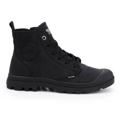 Buty do chodzenia męskie Palladium Pampa HI Zip Nbk. Czarne buty sportowe casual Palladium, bez wzorów, z materiału, za kostkę, bez zapięcia. Za 617.00 zł.