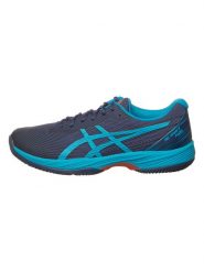 Asics Buty "Game 9" w kolorze granatowo-turkusowym do tenisa rozmiar: 42. Niebieskie buty treningowe ASICS, bez wzorów, tenisowe. Za 329.95 zł.