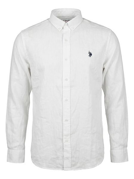 U.S. Polo Assn. Koszula w kolorze białym rozmiar: L. Białe koszule U.S. Polo Assn., l, bez wzorów, bez kołnierzyka, bez ramiączek. Za 169.63 zł.