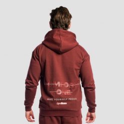 Bluza męska fitness z kapturem i zamkiem Zone Zip Up. Czerwone bluzy z kapturem GYMBEAM, m, bez wzorów, z bawełny, z kapturem. Za 140.90 zł.