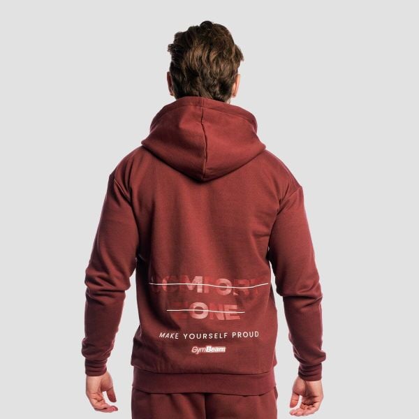 Bluza męska fitness z kapturem i zamkiem Zone Zip Up. Czerwone bluzy z kapturem GYMBEAM, m, bez wzorów, z bawełny, z kapturem. Za 140.90 zł.
