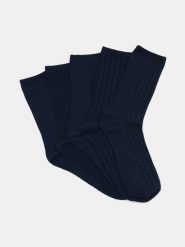 Skarpetki 5 pack - granatowy. Niebieskie skarpety Sinsay, bez wzorów. Za 19.99 zł.