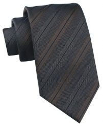 Krawat Męski - Chattier - Odcienie Brązu i Granatu, Paski. Niebieskie krawaty i muchy Chattier, bez wzorów, z tkaniny. Za 49.00 zł.