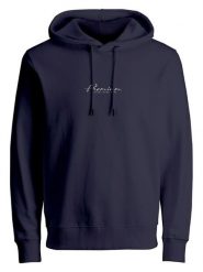Jack & Jones Bluza "Blabooster" w kolorze granatowym rozmiar: M. Niebieskie bluzy Jack & Jones, m, bez wzorów, z bawełny, z kapturem. Za 106.13 zł.