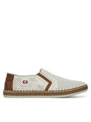Rieker Półbuty B5297-80 Biały. Białe eleganckie półbuty Rieker, bez wzorów, ze skóry, bez obcasa, bez zapięcia. Za 359.99 zł.