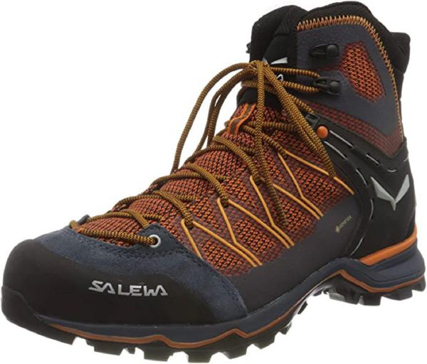 Buty trekkingowe męskie Salewa MS Mtn Trainer Lite Mid Gtx. Brązowe buty turystyczne Salewa, bez wzorów, z materiału, za kostkę, bez zapięcia, trekkingowe. Za 860.45 zł.