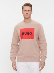Hugo Bluza Duragol222 50467944 Beżowy Regular Fit. Brązowe bluzy Hugo, l, bez wzorów, z bawełny, bez kaptura. Za 259.99 zł.