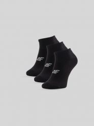 4F Skarpetki krótkie (3-pack) męskie - czarne 43-46. Czarne skarpety 4F, bez wzorów, z bawełny. Za 49.99 zł.
