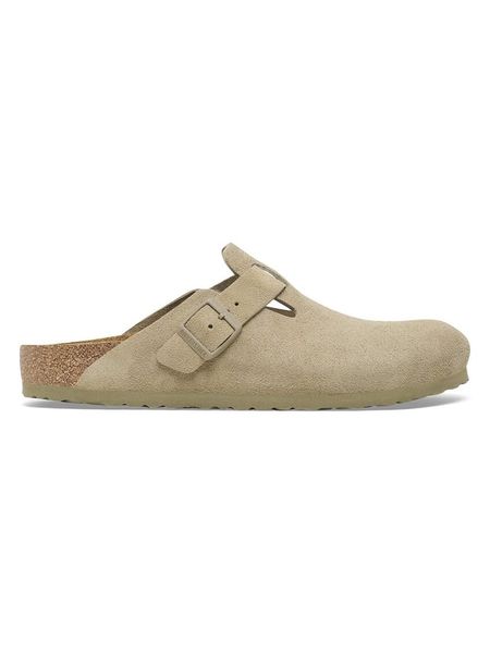 Birkenstock Skórzane klapki "Boston" w kolorze beżowym rozmiar: 42. Brązowe klapki Birkenstock. Za 479.76 zł.