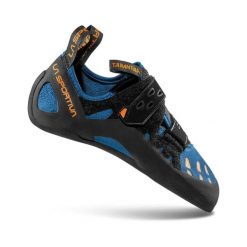 Buty do wspinaczki La Sportiva Tarantula. Niebieskie buty turystyczne La Sportiva, bez wzorów, z materiału, bez zapięcia, na fitness i siłownię. Za 409.99 zł.