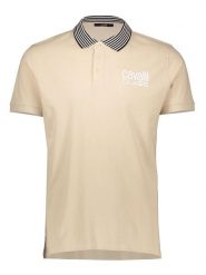 Cavalli CLASS Koszulka polo w kolorze beżowym rozmiar: L. Brązowe bezrękawniki Cavalli Class, l, bez wzorów, z bawełny, bez kołnierzyka, bez ramiączek. Za 150.37 zł.
