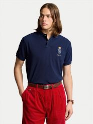 Polo Ralph Lauren Polo 710853312027 Granatowy Slim Fit. Niebieskie koszulki polo Polo Ralph Lauren, m, bez wzorów, z bawełny, bez kołnierzyka, bez ramiączek. Za 469.99 zł.