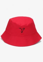 Czerwono-Czarny Kapelusz Bucket Stelenos. Czerwone kapelusze Born2be, z aplikacjami, z bawełny, eleganckie. W wyprzedaży za 33.99 zł.